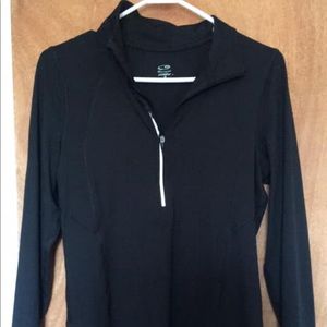 Black athletic quarter zip